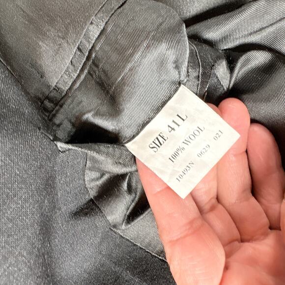 Jos A Banks Jacket Sport Coat Gray 100% Wool Blazer 41L - Picture 9 of 11